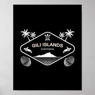 Giliöarna Indonesien Havssköldpadda Palms Fritid S Poster