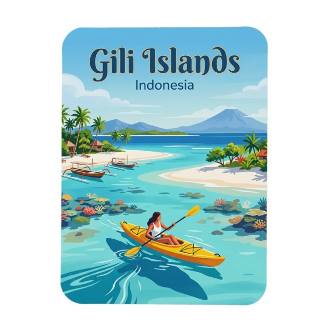 Giliöarna Indonesien Magnet (Vertikal)