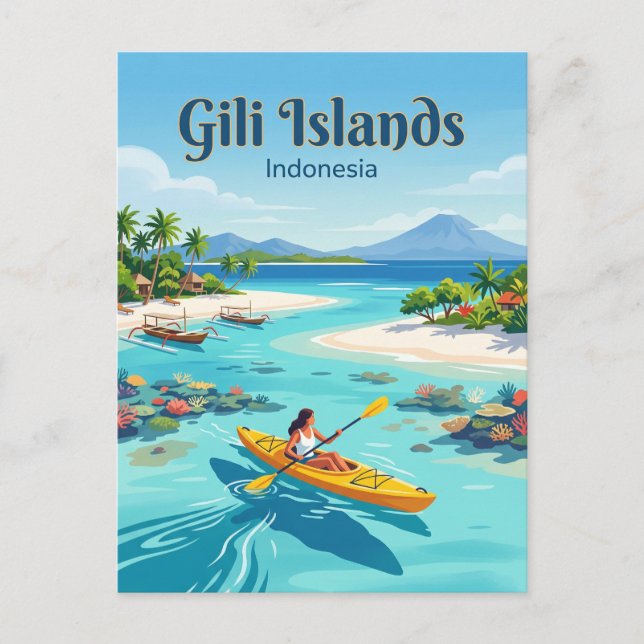 Giliöarna Indonesien Vykort (Framsida)