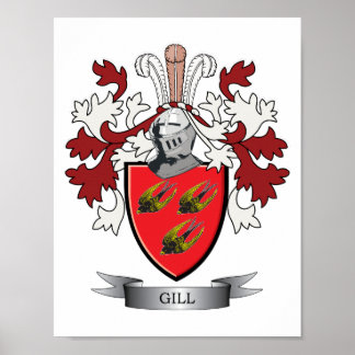 Gill Family Crest Jackar av Arm Poster