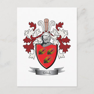 Gill Family Crest Jackar av Arm Vykort