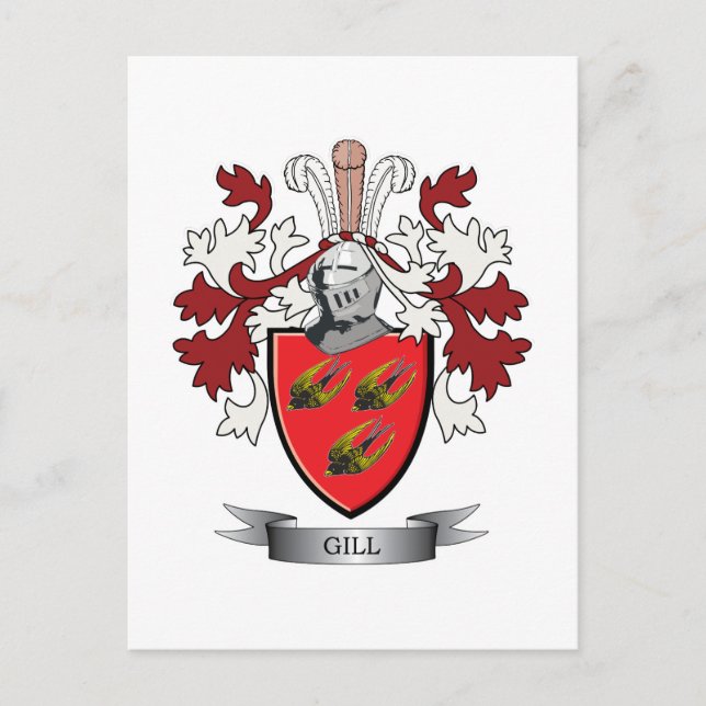 Gill Family Crest Jackar av Arm Vykort (Framsida)
