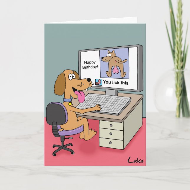 Gilla detta rolig hund facebookfödelsedagkort kort (Framsida)
