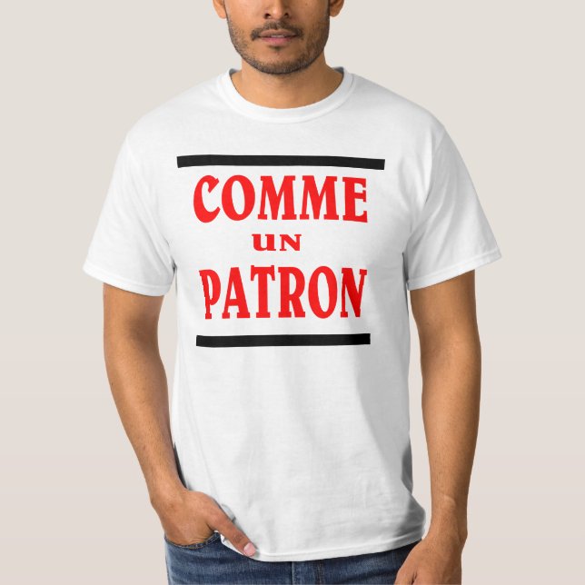 Gilla en CHEF i FRANSKT. COMME-UN-BESKYDDARE T Shirt (Framsida)