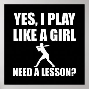 Gilla en flickasoftball poster