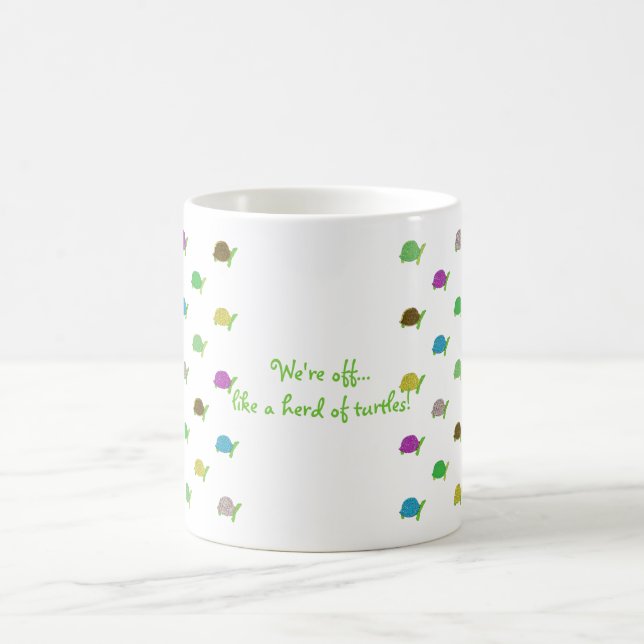 Gilla en flock av sköldpaddor kaffemugg (Center)
