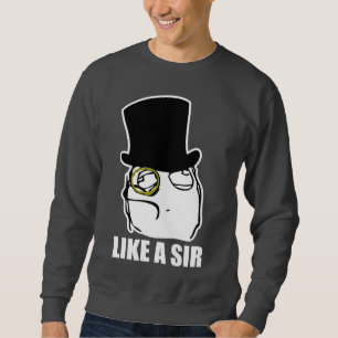 Gilla ett ansikte Meme för herrMonocleursinne Lång Ärmad Tröja