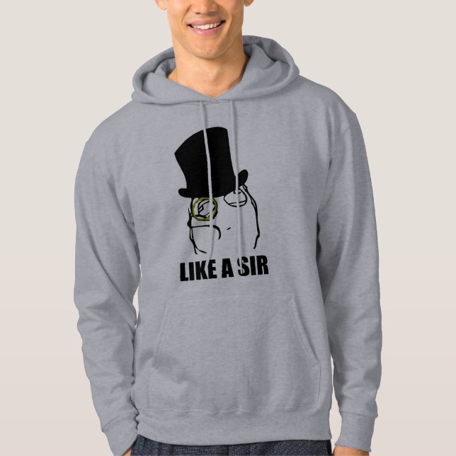 Gilla ett ansikte Meme för herrMonocleursinne Sweatshirt (Framsida)