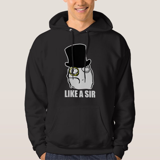 Gilla ett ansikte Meme för herrMonocleursinne Tröja Med Luva (Framsida)