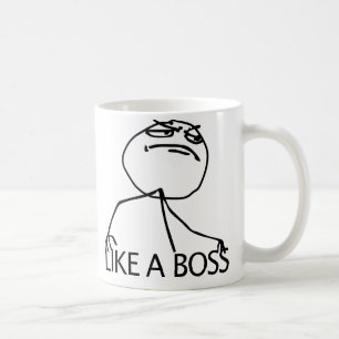 Gilla för chef för ursinnetecknad yeah en meme kaffemugg