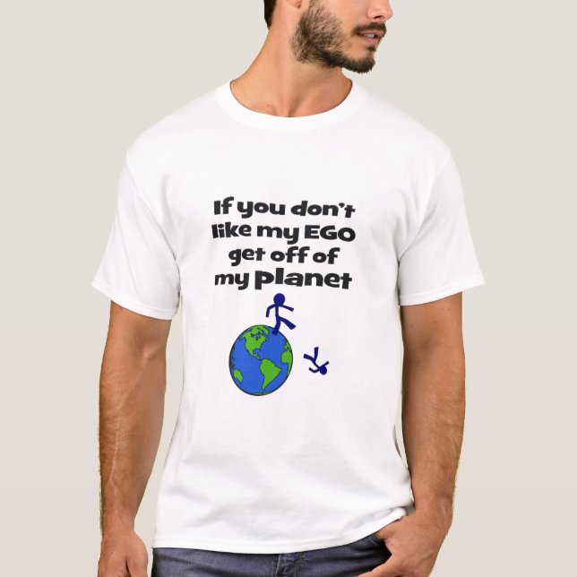 Gilla inte egoen, får av planet t shirt (Framsida)