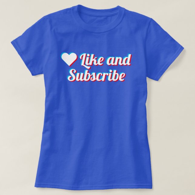 Gilla Och Prenumerera T-Shirt (Design framsida)