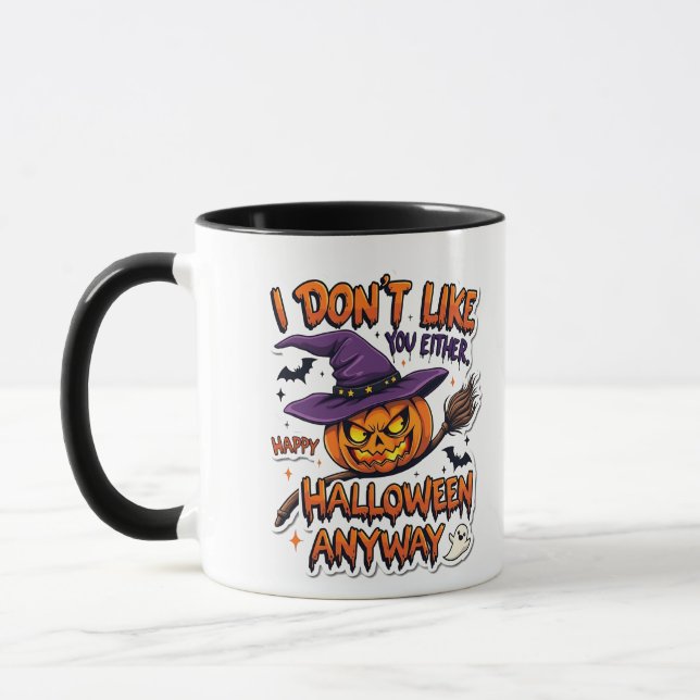 Gillar dig inte heller Glad Halloween i alla fall  Mugg (Vänster)