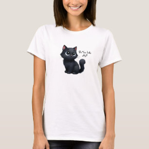 Gillar du Cute Black Cat T-Shirt