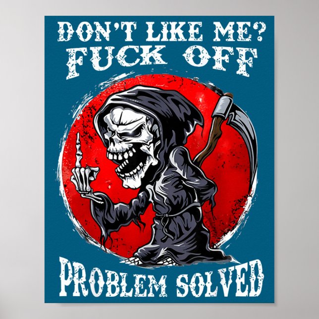 Gillar Inte Av Problem Löst Skalle Poster (Framsidan)