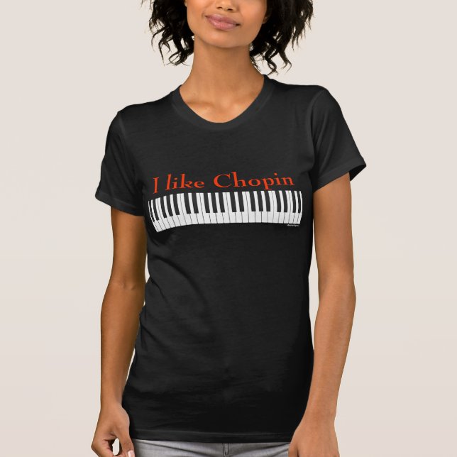 "Gillar jag den Chopin" pianoskjortan T-shirt (Framsida)