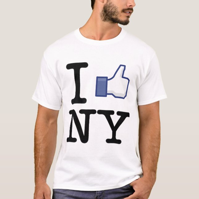 "Gillar jag den New York" Facebook skjortan Tee Shirt (Framsida)