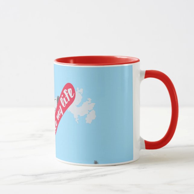 "Gillar jag snowboardmuggen för MITT liv" Mugg (Höger)