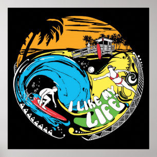 "Gillar jag strandaffischen för MITT liv" Poster