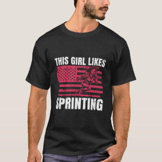 Gillar Sprinting Friidrott Hobby Sprinter T Shirt