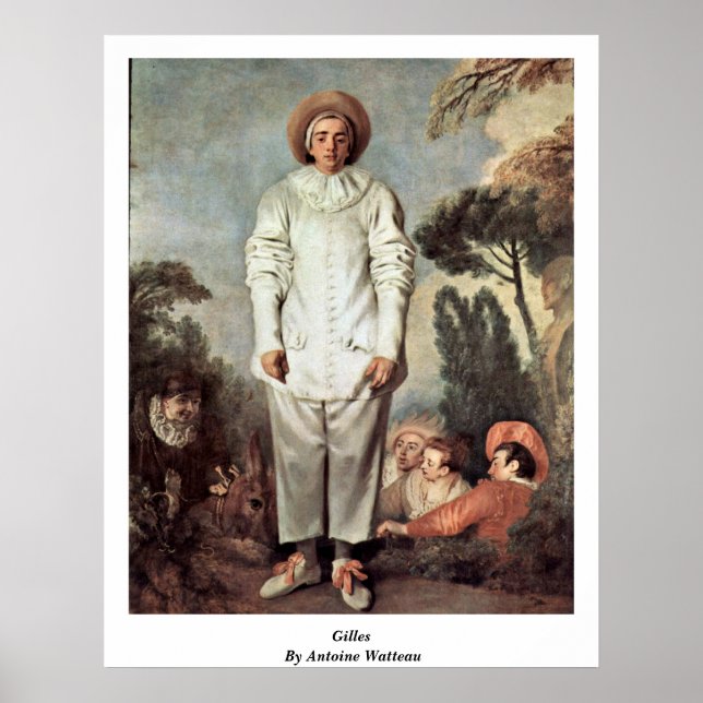 Gilles av Antoine Watteau Poster (Framsidan)