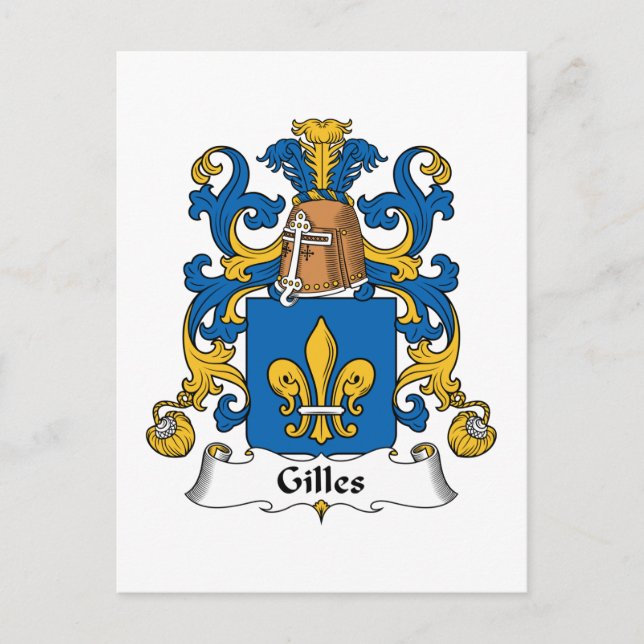 Gilles Family Crest Vykort (Framsida)