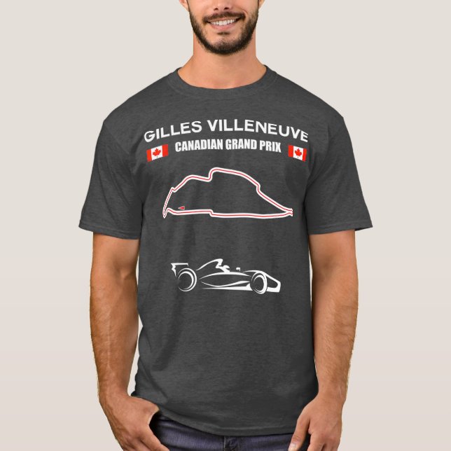 Gilles Villeneuve Circuit Tävla Car Canadian T Shirt (Framsida)