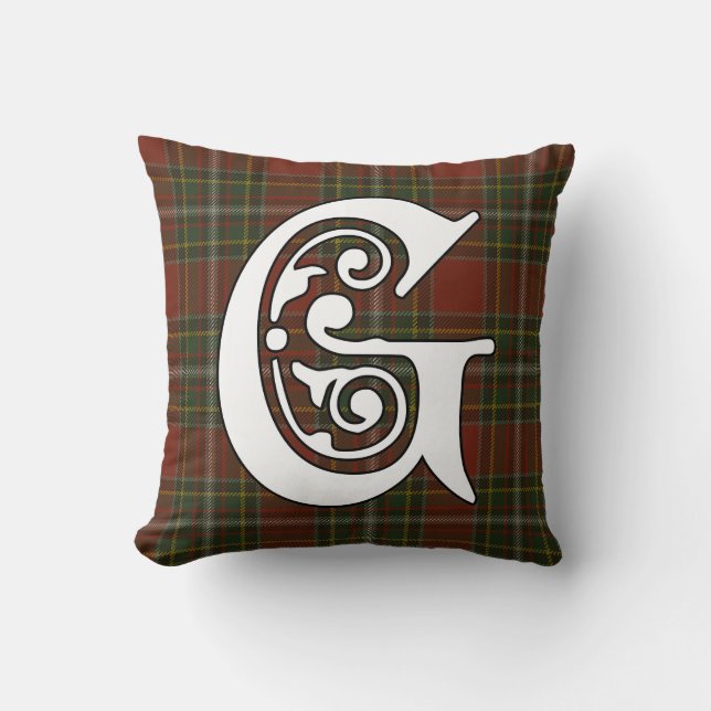 Gillespie Klan Tartan Monogram Kudde (Framsida)
