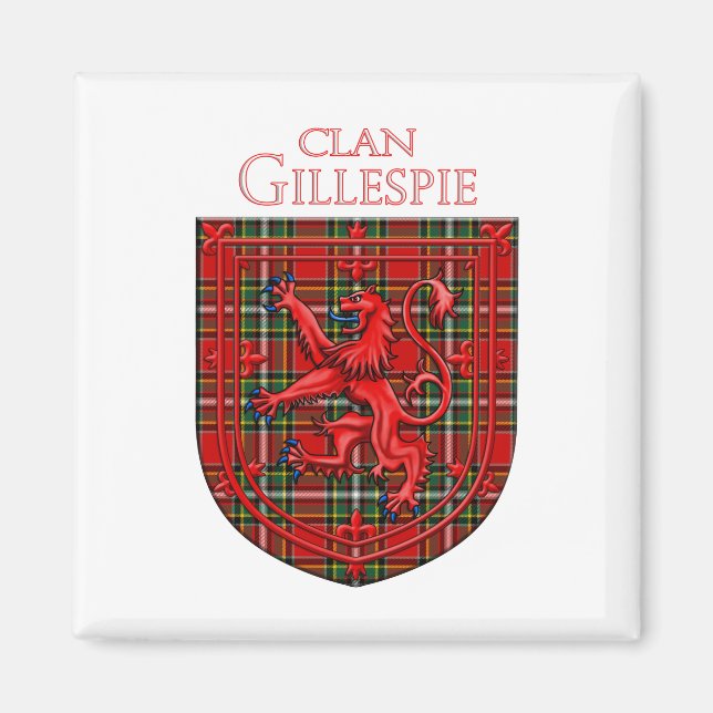 Gillespie Tartan Scottish Play Lejon Rampant Magnet (Framsidan)