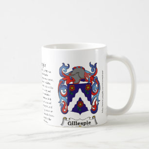 Gillespie ursprung som är menande och vapensköld kaffemugg