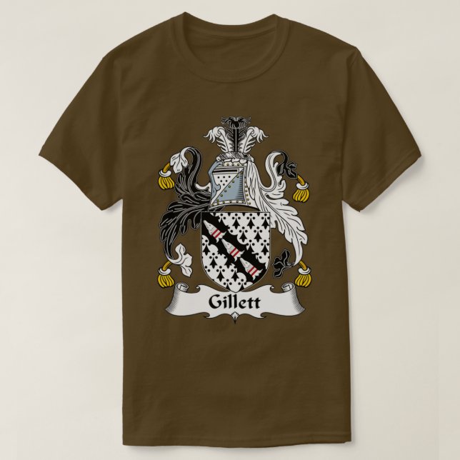 Gillett Jackar Arm Family Crest T Shirt (Design framsida)