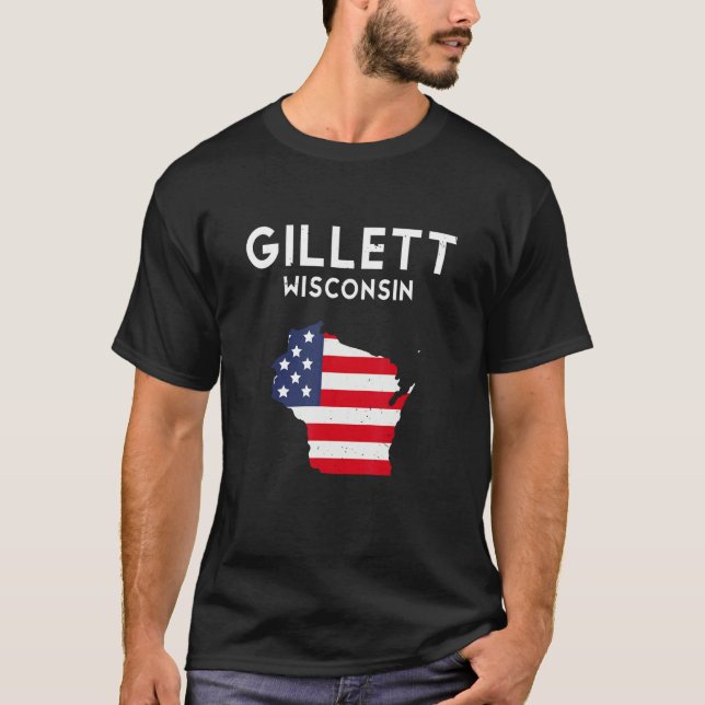 Gillett Wisconsin USA State America Travel Wiscons T Shirt (Framsida)