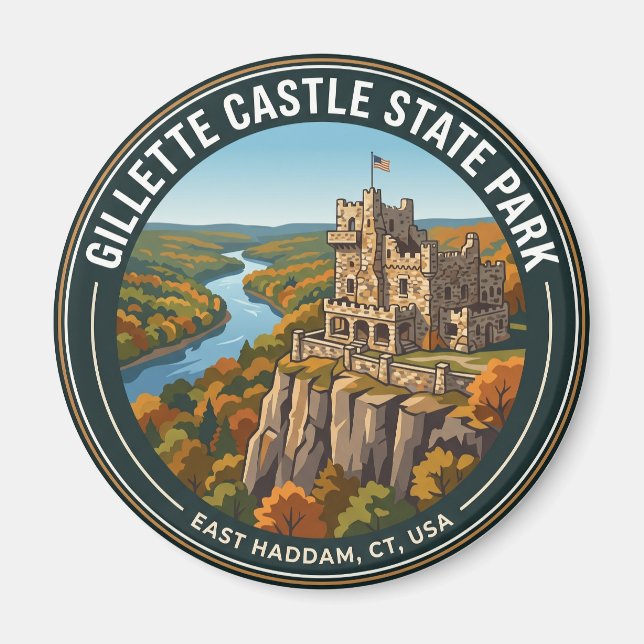 Gillette Castle State Park USA Magnet (Framsidan)