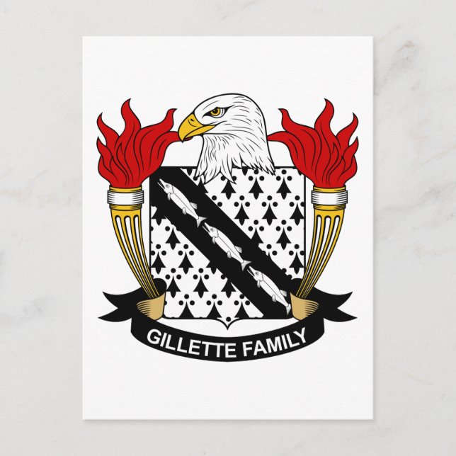 Gillette Family Crest Vykort (Framsida)