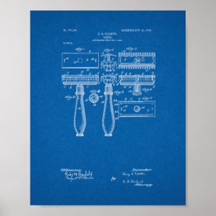 Gillette rakknivpatent - ritning poster