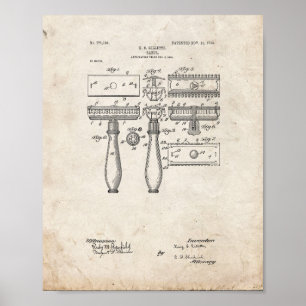 Gillette Razor Patent - Gammalt utseende Poster