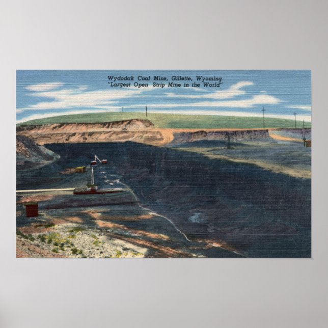Gillette, WY - Wydodak Coal Mine View Poster (Framsidan)