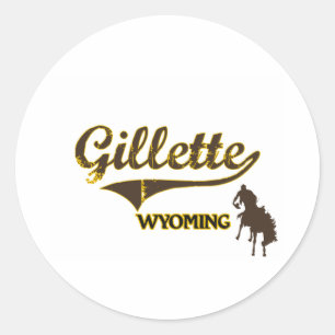 Gillette Wyoming stadsklassiker Runt Klistermärke