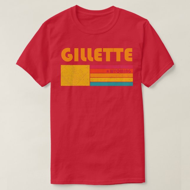 Gillette Wyoming Vintage Distress Souvenir T Shirt (Design framsida)