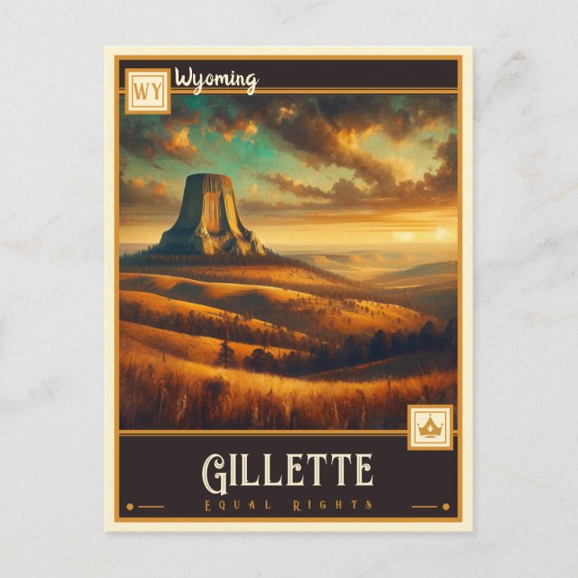 Gillette, Wyoming | VINTAGE Vykort (Framsida)