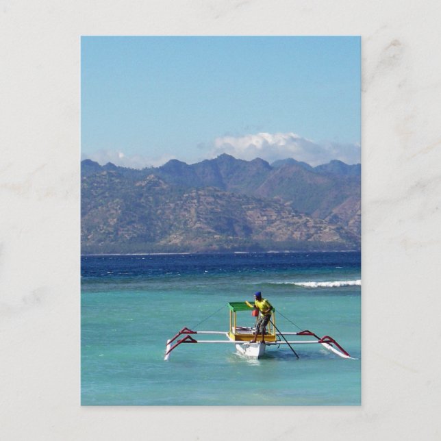 Gilli Islands Boat Postcard Vykort (Framsida)