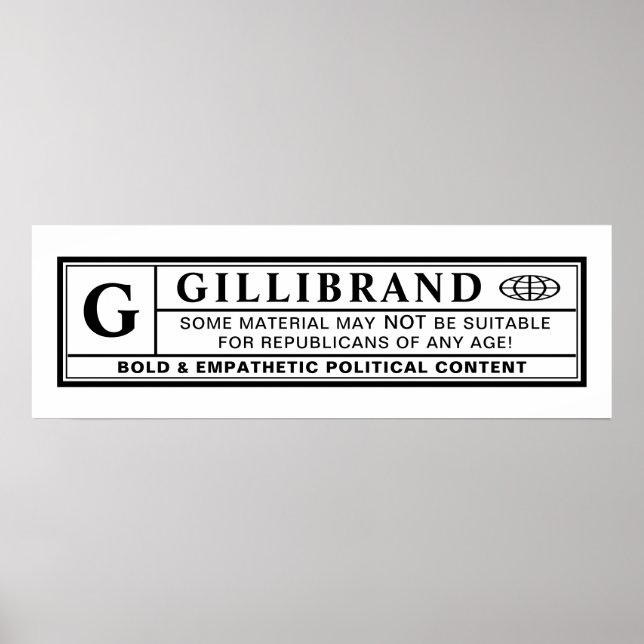 Gillibrand Warning Label Poster (Framsidan)
