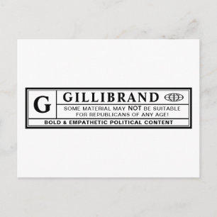 Gillibrand Warning Label Vykort