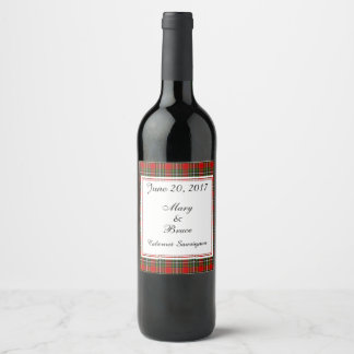 Gillispie Scottish Wedding Wine Label Vinflaska Etikett