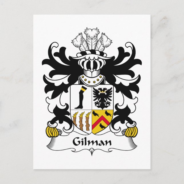 Gilman Family Crest Vykort (Framsida)