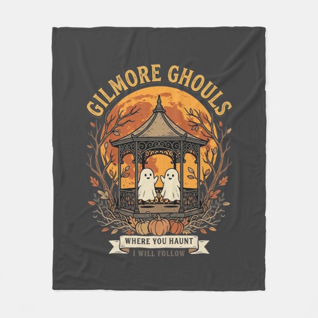 Gilmore Ghouls Halloween Ghost Gazebo Design_1 Fleecefilt (Framsidan)