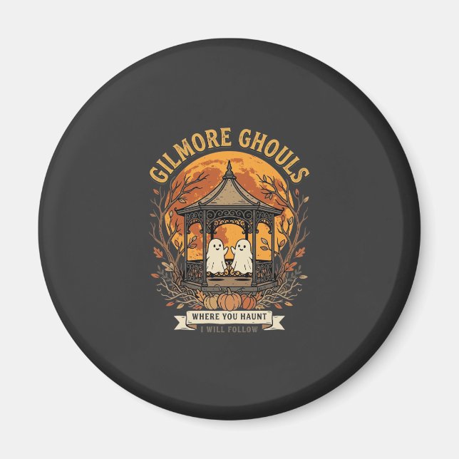 Gilmore Ghouls Halloween Ghost Gazebo Design_1 Magnet (Framsidan)