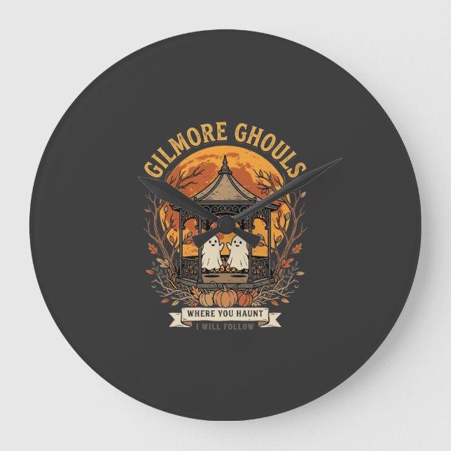 Gilmore Ghouls Halloween Ghost Gazebo Design_1 Stor Klocka (Framsida)