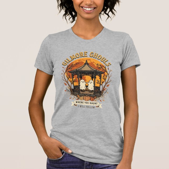 Gilmore Ghouls Halloween Ghost Gazebo Design_1 T Shirt (Framsida)
