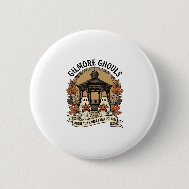 Gilmore Ghouls Vintage Halloween-spöke Knapp (Framsida)